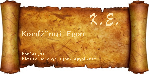 Korényi Egon névjegykártya